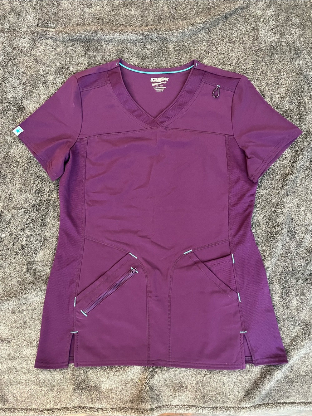 Scrubstar V-Neck Scrub Top in Plum